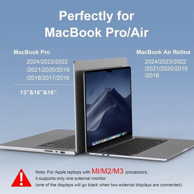 Alt view image 2 of 7 - Docking Station for MacBook Pro Air,USB C Docking Station Dual Monitor,Dual HDMI Adapter Hub for Mac MacBook Pro with 2 HDMI(4K @60Hz), 3 USB3.0,SD TF Card Reader and 100W PD USB C Port