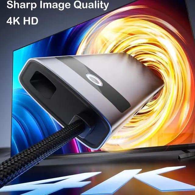 Alt view image 3 of 7 - KAGO USB C to Ethernet HDMI Adapter,8 in 1 Docking Station Hub,USB-A 2.0/3.0,Type-C Data Ports,4K@30Hz HDMI,100W PD,SD/TF Card Reader,100M RJ45 for MacBook Pro/Air,iPad Pro,iPhone 15/Pro Max