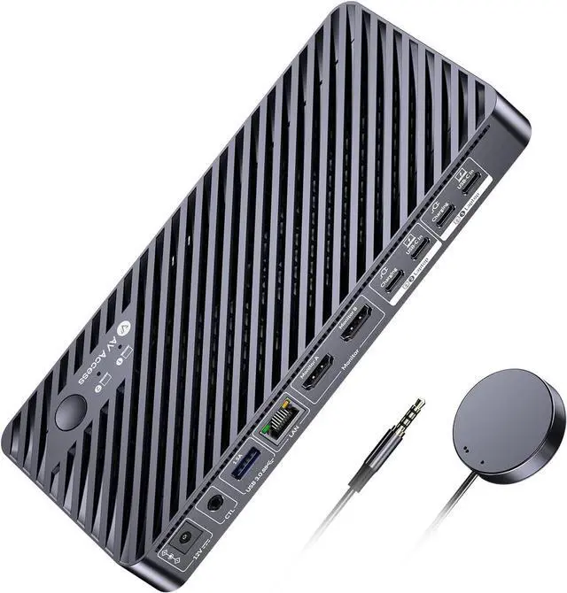 Main image of AV Access Docking Station KVM Switch 2 Monitors 2 Laptops, 4K KVM Switch Dual Monitor, 100W PD for Each PC, 1G Ethernet, EDID Emulation, Ideal for Home Office & Gaming