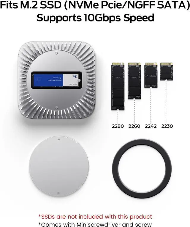 Alt view image 6 of 7 - Mac mini M4 Dock, USB C Hub Aluminum Mac mini Stand and HDMI Hub for M4 and Pro 2024 with M.2 NVMe/SATA SSD Enclosure, 4K60Hz HDMI,10G USB A/C, 5G USB A*2, Charge, SD/TF, Audio