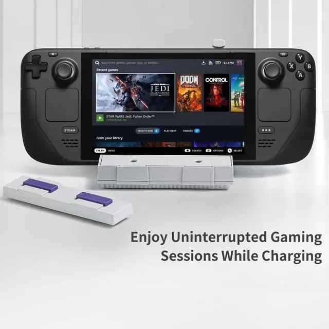 Alt view image 5 of 7 - GuliKit 7 in 1 Docking Station for Steam Deck LCD/OLED,ROG Ally,Switch,AYANEO,4K@60Hz HDMI TV Display Video Output, PD USB C Charging 100W Charger Base with Retro SNES Themed Design & 4 TF Card Slots