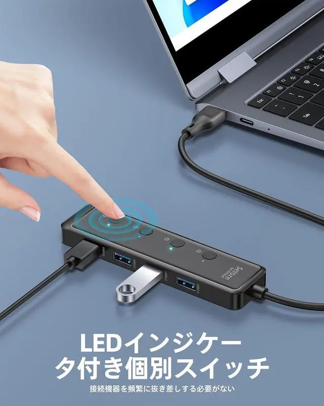 Alt view image 4 of 7 - Selore USB 3.0 Hub, Selore 4-Port USB Hub Ultra-Slim Data USB Splitter USB Expander with 2 ft Compatible with A Port Laptop, for MacBook, Mac mini, iMac, PC, Flash Drive, HDD, Mouse,etc