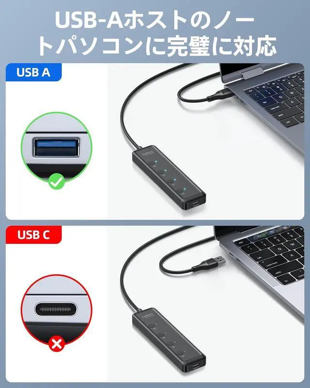 Alt view image 6 of 7 - Selore USB 3.0 Hub, Selore 4-Port USB Hub Ultra-Slim Data USB Splitter USB Expander with 2 ft Compatible with A Port Laptop, for MacBook, Mac mini, iMac, PC, Flash Drive, HDD, Mouse,etc