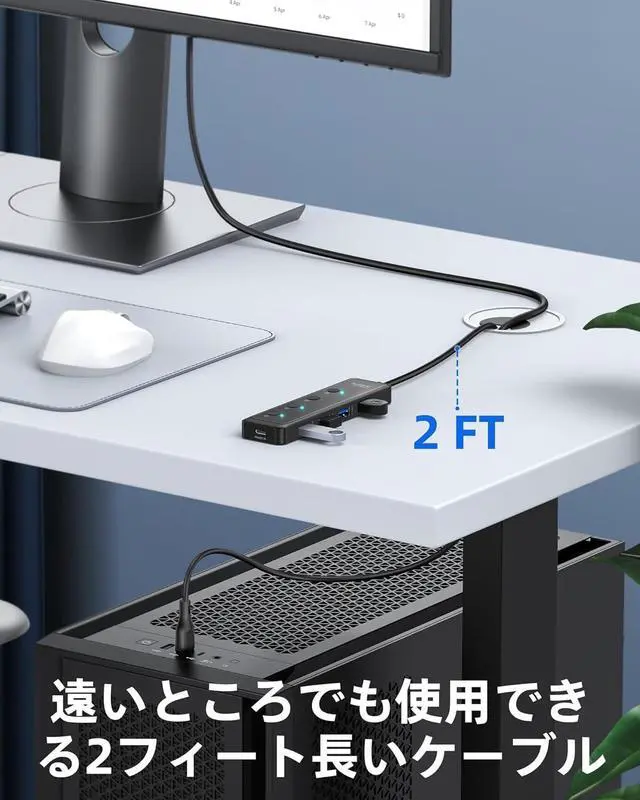 Alt view image 5 of 7 - Selore USB 3.0 Hub, Selore 4-Port USB Hub Ultra-Slim Data USB Splitter USB Expander with 2 ft Compatible with A Port Laptop, for MacBook, Mac mini, iMac, PC, Flash Drive, HDD, Mouse,etc