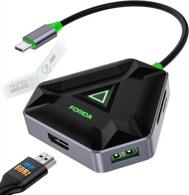 Main image of USB C Hub, USB C Docking Station with 4K@60HZ HDMI Output, 2 USB A 3.0, SD/TF Card Reader, 100W PD, USB Adapter Compatible for MacBook, , HP and More Type-C Devices