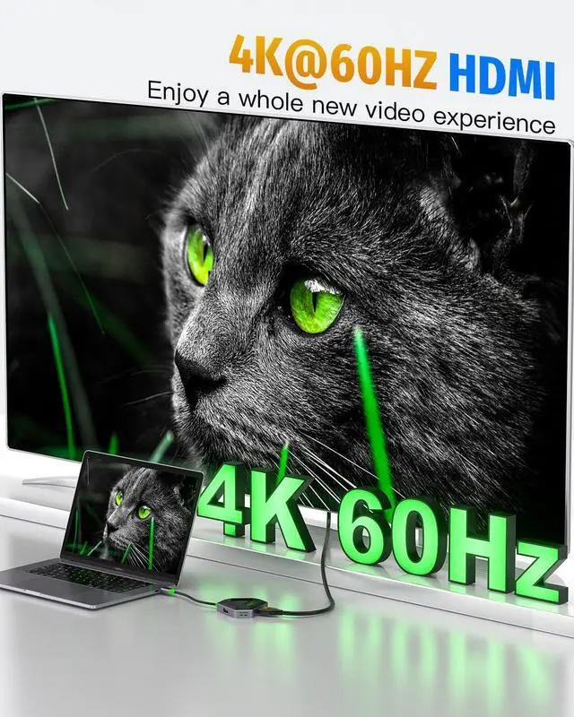 Alt view image 3 of 7 - USB C Hub, USB C Docking Station with 4K@60HZ HDMI Output, 2 USB A 3.0, SD/TF Card Reader, 100W PD, USB Adapter Compatible for MacBook, , HP and More Type-C Devices
