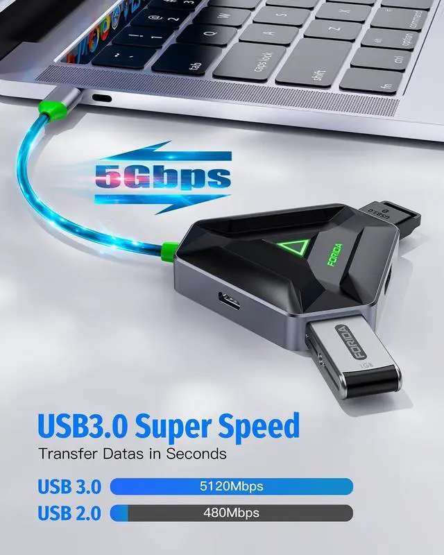 Alt view image 6 of 7 - USB C Hub, USB C Docking Station with 4K@60HZ HDMI Output, 2 USB A 3.0, SD/TF Card Reader, 100W PD, USB Adapter Compatible for MacBook, , HP and More Type-C Devices