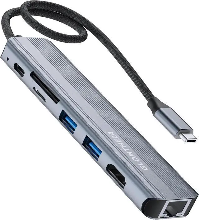 Main image of USB C Hub Ethernet HDMI Adapter for Mac MacBook Air/Pro Laptop, Multiport Dock with RJ45 Gigabit Ethernet, 4K HDMI, USB 3.0, SD/TF Card Reader, PD 100W Charging