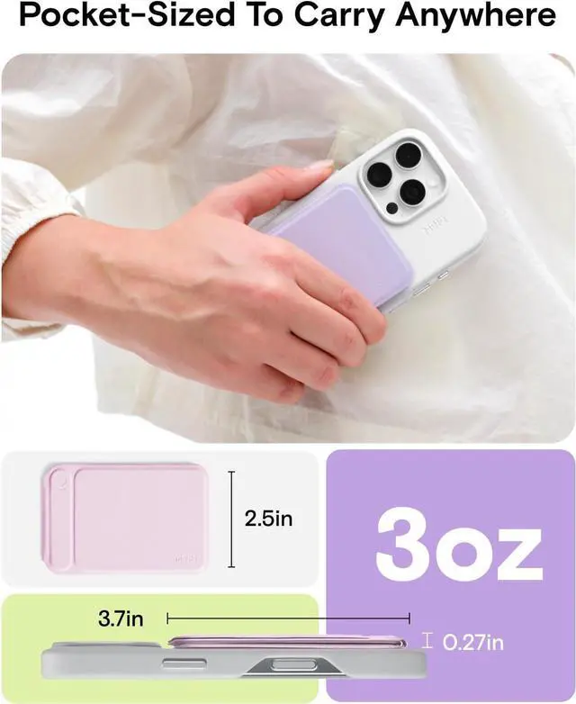 Alt view image 4 of 7 - MOFT Phone Tripod Stand Selfie Stick for iPhone, Multi-Angles iPhone Stand, Lightweight & Portable Phone Holder, Strong Magnets, MOVAS Vegan Leather, Travel Essentials, Blush(Without Card Slot)