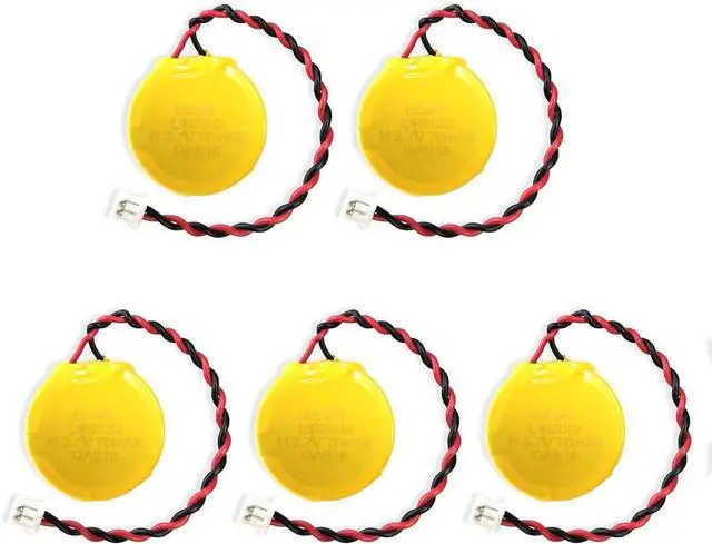 Main image of EEMB 5PACK 3.7V LIR2032 Rechargeable CMOS Battery with Wire Leads and MOLEX Wire Connector for Computer or Laptop Motherboard Battery - Rechargeable