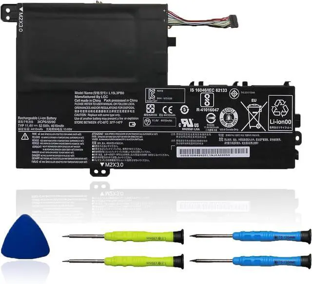 Main image of L15L3PB0 Laptop Battery Compatible with Lenovo Flex 5 1470 1570 IdeaPad 320S-14IKB 320S-15ABR 320S-15AST/15IKB/15ISK 520S-14IKB Yoga 520-14IKB Series L15M3PB0 L15C3PB1 11.4V 52.5Wh (Shape-A)