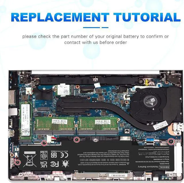 Alt view image 6 of 7 - TREE.NB Battery SS03XL 933321-855 for Hp EliteBook 840 G5 G6 Battery 730 735 740 745 830 846 G5 840 G6 735 745 830 G6 ZBook 14U G5 G6 HSN-I13C-4 932823-421 933321-852