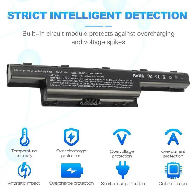 Alt view image 2 of 7 - TREE.NB Li-ion Cell Laptop Battery Compatible with Acer AS10D31 AS10D51, Acer Aspire 5253 5251 5336 5349 5551 5552 5560 5733Z / Acer TravelMate 5740 5735Z 5740G / Gateway NV55C NV50A NV53A NV59C
