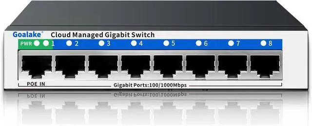 Main image of 8 Port Gigabit Switch, Easy Smart Managed Ethernet Switch, Network Hub, Ethernet Splitter, Plug & Play, Fanless Metal Design, VLAN, Qos, Support PoE Powered, Desktop or Wall Mount