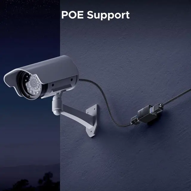 Alt view image 4 of 7 - UGREEN Ethernet Extender 10Gbps,2 Pack Ethernet Coupler with PoE Support, 328ft Long Distance Extend, Compatible with Cat8 Cat7 Cat6 Cat5 Cable, Black