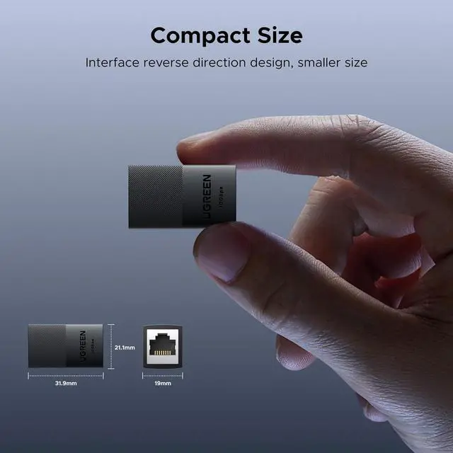 Alt view image 7 of 7 - UGREEN Ethernet Extender 10Gbps,2 Pack Ethernet Coupler with PoE Support, 328ft Long Distance Extend, Compatible with Cat8 Cat7 Cat6 Cat5 Cable, Black