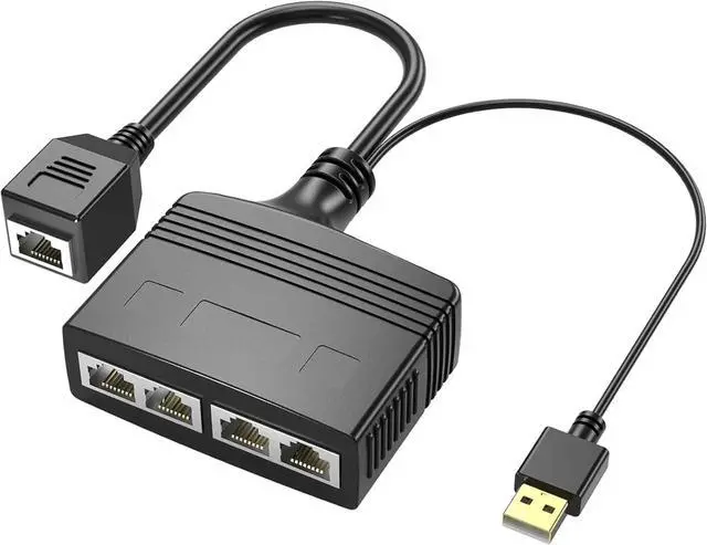 Main image of Ethernet Splitter 1 to 4 High Speed, RJ45 Network 1 to 4 Port Ethernet Adapter Splitter [4 Devices Simultaneous Networking],1000Mbps Extension Connector for Cat5/5e/6/7/8 Cable