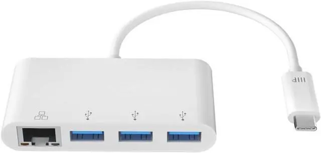 Alt view image 4 of 6 - USB-C 3-Port USB 3.0 Hub and Gigabit Ethernet Adapter - Plug-n-Play Supports Up To 5Gbps Data Rate Compatible with MacOS Windows Chrome OS White - Select Series