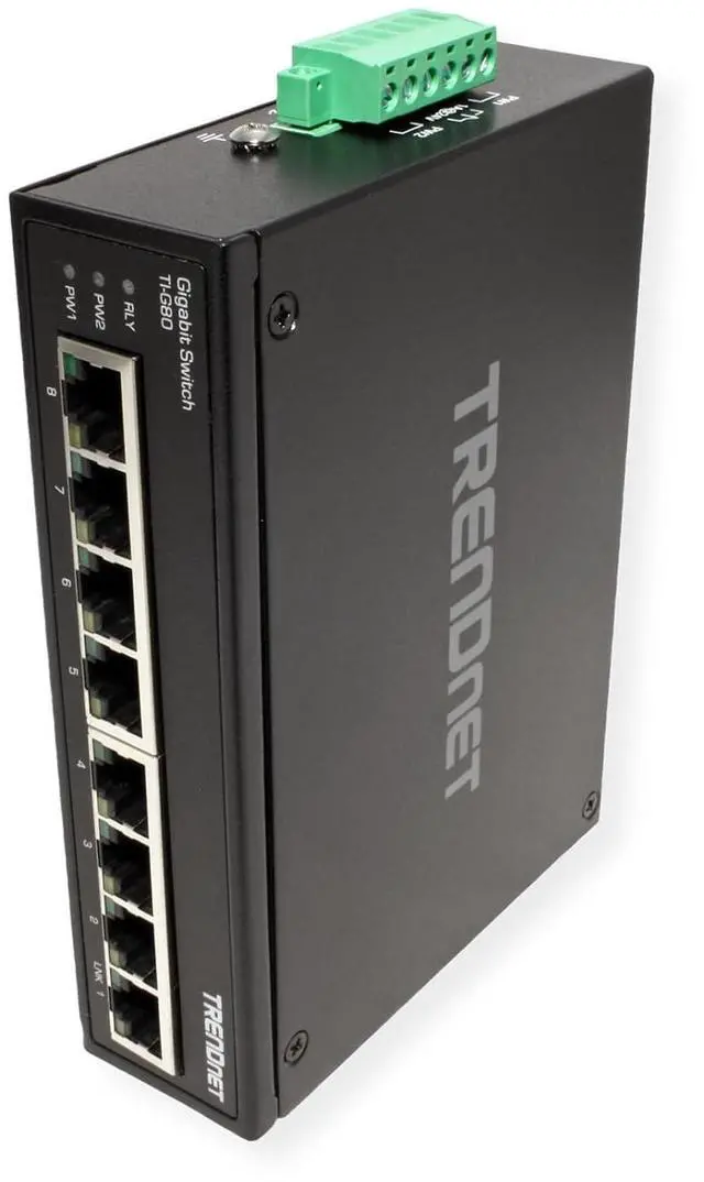Alt view image 5 of 7 - TRENDnet 8-Port Hardened Industrial Gigabit DIN-Rail Switch, TI-G80, 16 Gbps Switching Capacity, IP30 Rated, Ethernet Splitter, NDAA & TAA Compliant, Lifetime Protection, Black