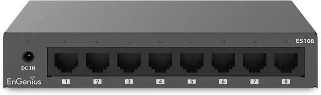 Main image of EnGenius 8-Port Gigabit Unmanaged Switch (ES108) | 5X GE Ports high-Speed Connections | Plug and Play | fanless Silent Operation | IEEE 802.3az Energy Effiecient