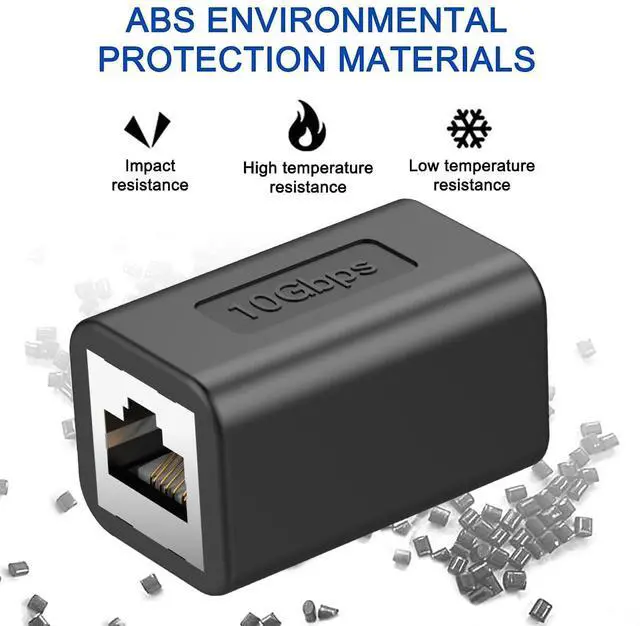 Alt view image 4 of 7 - Ethernet Extender 10Gbps RJ45 Ethernet Coupler, in Line Coupler for cat8/Cat7/Cat6/Cat5e/Cat5 Ethernet Cable Extender Adapter for PC Router Modem PS5 Xbox Female to Female (6 Packs Black)