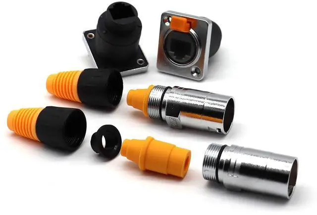 Alt view image 5 of 7 - LOCHSOEL RJ45 Interface Waterproof sockets Connector,Right Angle Panel Mounting Shielded RJ45 IP65 Waterproof PCB Signal Panel Cat5/5e/6 8P8C Connector Ethernet LAN Cable Connector(2 Set/4 Pack)