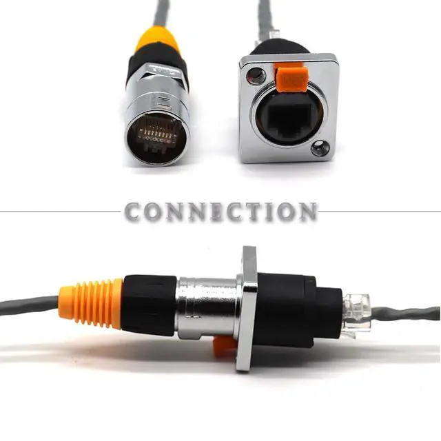 Alt view image 6 of 7 - LOCHSOEL RJ45 Interface Waterproof sockets Connector,Right Angle Panel Mounting Shielded RJ45 IP65 Waterproof PCB Signal Panel Cat5/5e/6 8P8C Connector Ethernet LAN Cable Connector(2 Set/4 Pack)