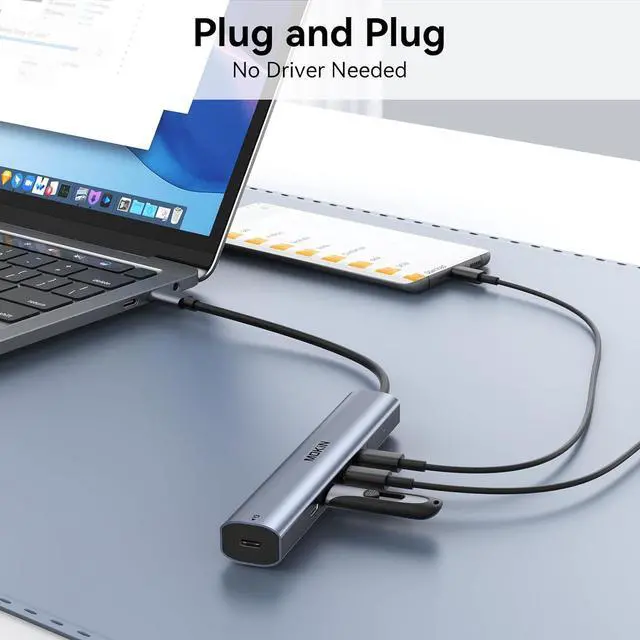 Alt view image 7 of 7 - USB C Hub 10Gbps,MOKiN USB C Splitter with 4K@60Hz Video Output,100W PD Charging,Data Transfer,USB4 Multiport Dongle for MacBook Pro,iPad Pro and Type-C Devices