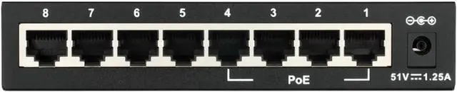 Alt view image 4 of 6 - D-Link Fast Ethernet Switch, 8 Port Unmanaged w/ 4 PoE Ports (802.3AF) Desktop Network Internet 10/100 Plug n Play (DES-1008PA)