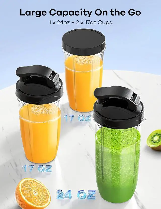 Alt view image 5 of 7 - Ganiza Blender for Smoothies, 14Pcs Personal Blender for Shake and Smoothies for Kitchen with 3 Portable Cups (1x24oz & 2X17oz), Single Serve Smoothie Maker, Nutritious Recipe