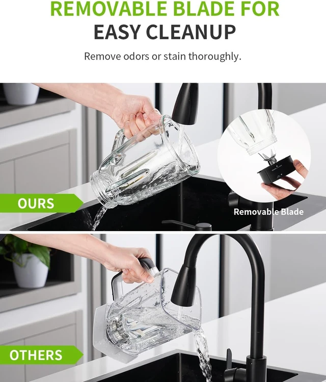 Alt view image 6 of 6 - Smoothie Blender for Kitchen, 1200W Glass Blender with To-Go Cup Combo