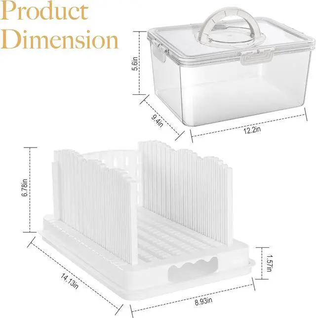 Alt view image 2 of 7 - Bread Slicer for Homemade Bread with Bread Box Handle and Lid, 3 Types of Slice Thicknesses Adjustable Slicing Guide with Crumb Tray for Homemade Bagels, Buns, Cakes