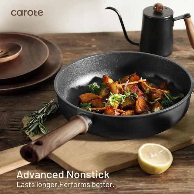 Alt view image 3 of 7 - CAROTE Nonstick Pots and Pans, Induction Cookware Set 16pcs Kitchen Cooking Sets, Pot and Pan Non Stick w/Frying pan (PFOS, PFOA Free)