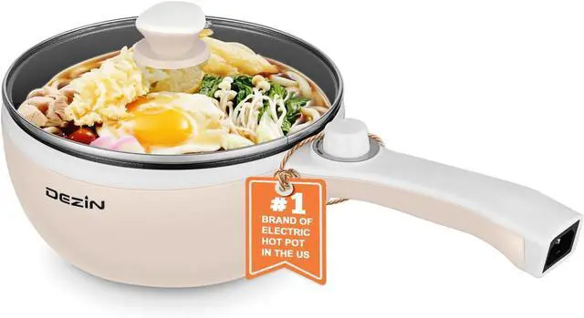 Main image of Dezin Hot Pot Electric Upgraded, Non-Stick Sauté Pan, Rapid Noodles Electric Pot, 1.5L Mini Portable Hot Pot for Steak, Egg, Fried Rice, Ramen, Oatmeal, Soup with Power Adjustment
