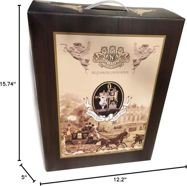 Alt view image 7 of 7 - Nispira Belgium Royal Family Balance Syphon Unique Gravity Vintage Coffee Maker Vacuum Brewing System Gold 500 ml