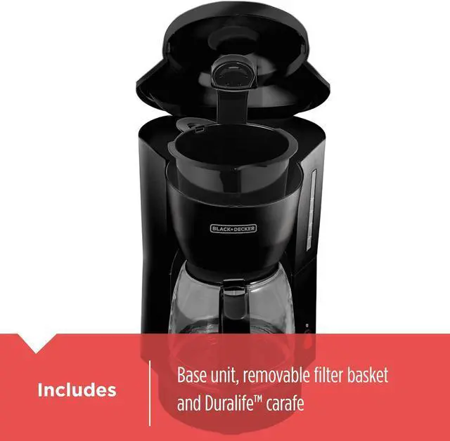 Alt view image 4 of 7 - BLACK+DECKER 5-Cup Coffeemaker, Black, DCM600B