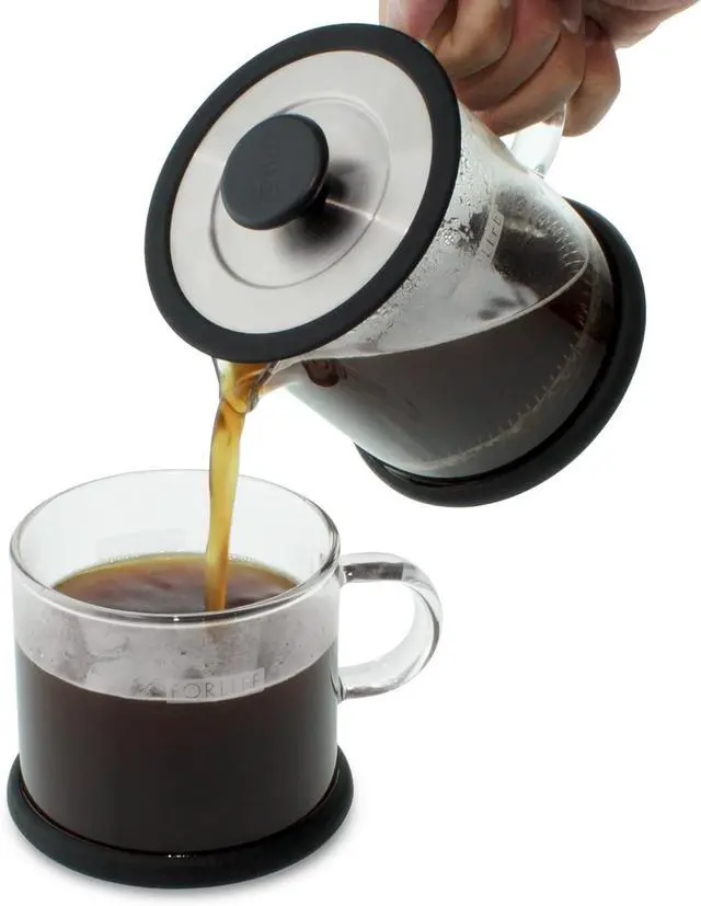 Alt view image 6 of 7 - FORLIFE Cafe Style Glass Coffee/Tea Press, 16-Ounce, Black