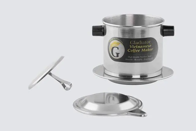 Alt view image 2 of 7 - Vietnamese Coffee Maker Filter Set | French Press Style Coffee Filters | Pour Over Coffee Dripper | Portable Coffee Makers | Reusable Coffee Press (Large 15oz)