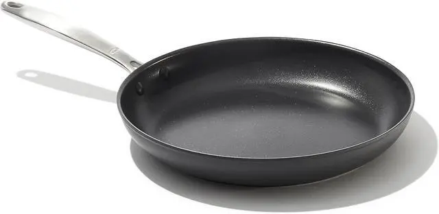 Main image of OXO Enhanced 12" Frying Pan Skillet, PFAS-Free Ceramic Nonstick, Durable Hard Anodized Cookware, Scratch Resistant, Stainless Steel Handle, Good Grips, Dishwasher & Oven safe, Black