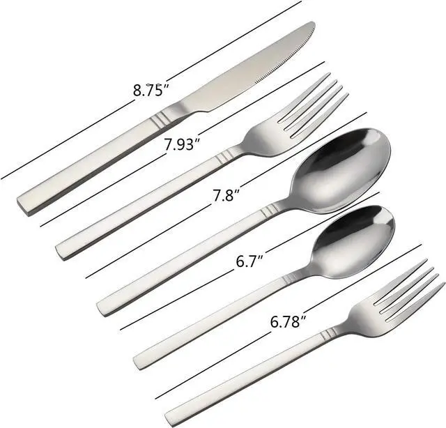 Alt view image 2 of 7 - Morcte 30-Piece Stainless Steel Cutlery Flatware Set, Service for 6