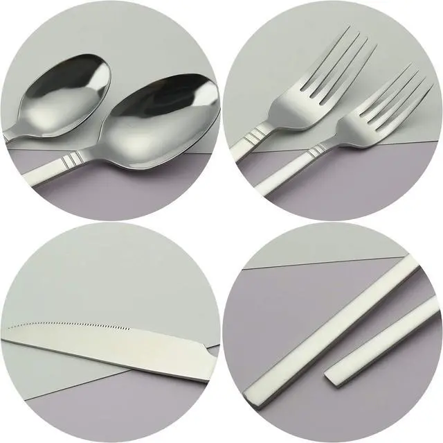 Alt view image 3 of 7 - Morcte 30-Piece Stainless Steel Cutlery Flatware Set, Service for 6