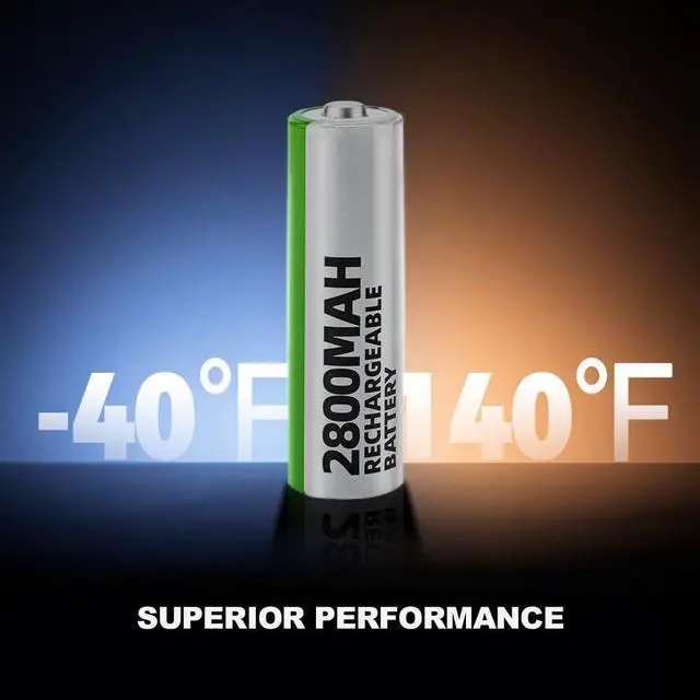 Alt view image 5 of 7 - AA Rechargeable Batteries 2800 mAh High Capacity 1300 Cycle,1.2V NiMH Low Self Discharge AA Battery,16 Pack