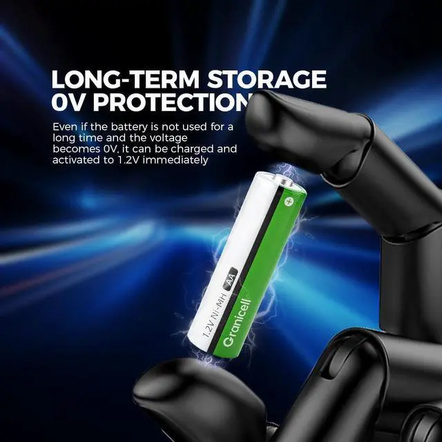 Alt view image 6 of 7 - AA Rechargeable Batteries 2800 mAh High Capacity 1300 Cycle,1.2V NiMH Low Self Discharge AA Battery,16 Pack