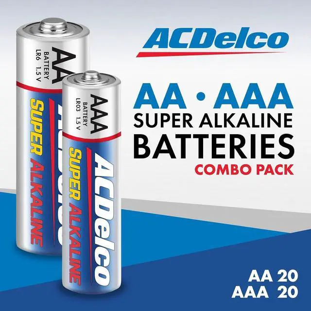 Alt view image 2 of 6 - ACDelco Double AA and Triple AAA Batteries, 40-Count Battery Combo Pack for Home and Office, 20-Count Each, 10-Year Shelf Life