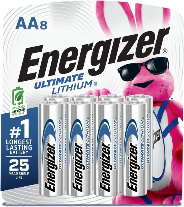Main image of Energizer Ultimate Lithium AA Batteries (8 Pack), 1.5V Lithium Double A Batteries