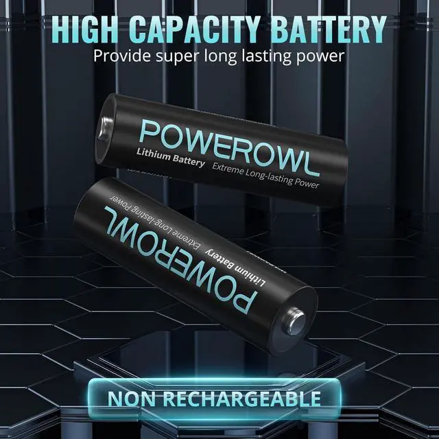 Alt view image 2 of 7 - POWEROWL Lithium Batteries AA High Capacity Long Lasting, 1.5V Double A Battery for High-Tech Devices - 8 Pack