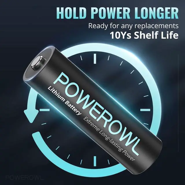 Alt view image 5 of 7 - POWEROWL Lithium Batteries AA High Capacity Long Lasting, 1.5V Double A Battery for High-Tech Devices - 8 Pack