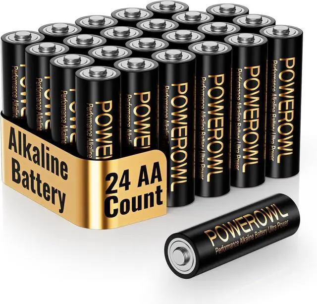 Main image of POWEROWL High-Capacity Alkaline AA Batteries 24 Pack, 1.5v Long Lasting Double A Battery, 10-Year Shelf Life