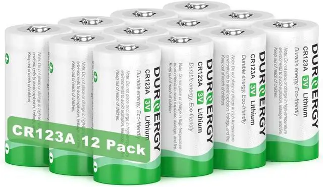 Main image of DURNERGY CR123A Lithium Batteries 12 Pack 3 Volt 10 Year Shelf Life High Power 123A Battery Compatible with CR17345, CR17335