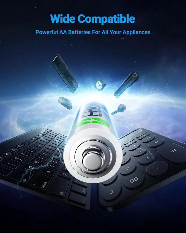 Alt view image 4 of 6 - EBL AA Batteries 100 Pack Double A Batteries 1.5V Batteries AA Size Pack for Household and Business, Leakproof Alkaline Battery 10-Year Shelf Life